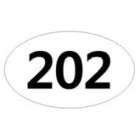 P1046 202 Oval Decal - 4 Inches x 6.75 Inches - Raceline Digital