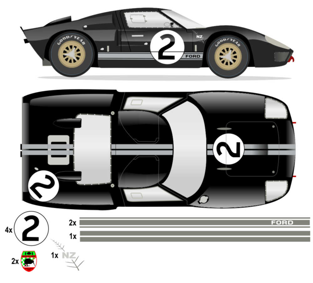 1966 GT40 MK II LeMans - P1046 No 2 Kit - Raceline Digital