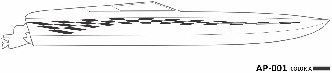 AP-001 - 1 Color Vinyl Boat Graphics Kit