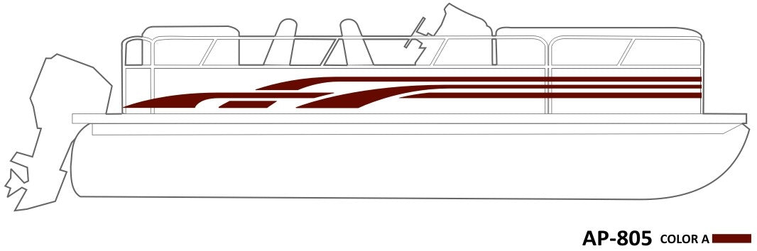 AP-805 - 1 Color Vinyl Boat Graphics Kit