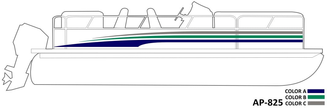 AP-825 - 3 Color Vinyl Boat Graphics Kit