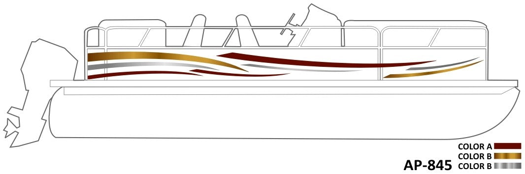 AP-845 3 Color Vinyl Boat Graphics Kit