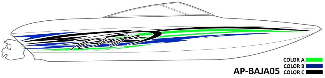 AP-BAJA05 - Outlaw 3 Color Vinyl Boat Graphics Kit