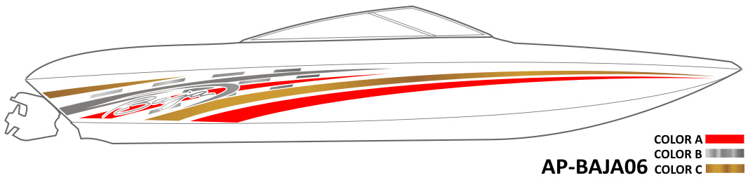 AP-BAJA06 - Outlaw 3 Color Vinyl Boat Graphics Kit