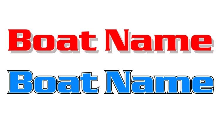 Boat Name - 2 Color Vinyl Lettering - Raceline Digital