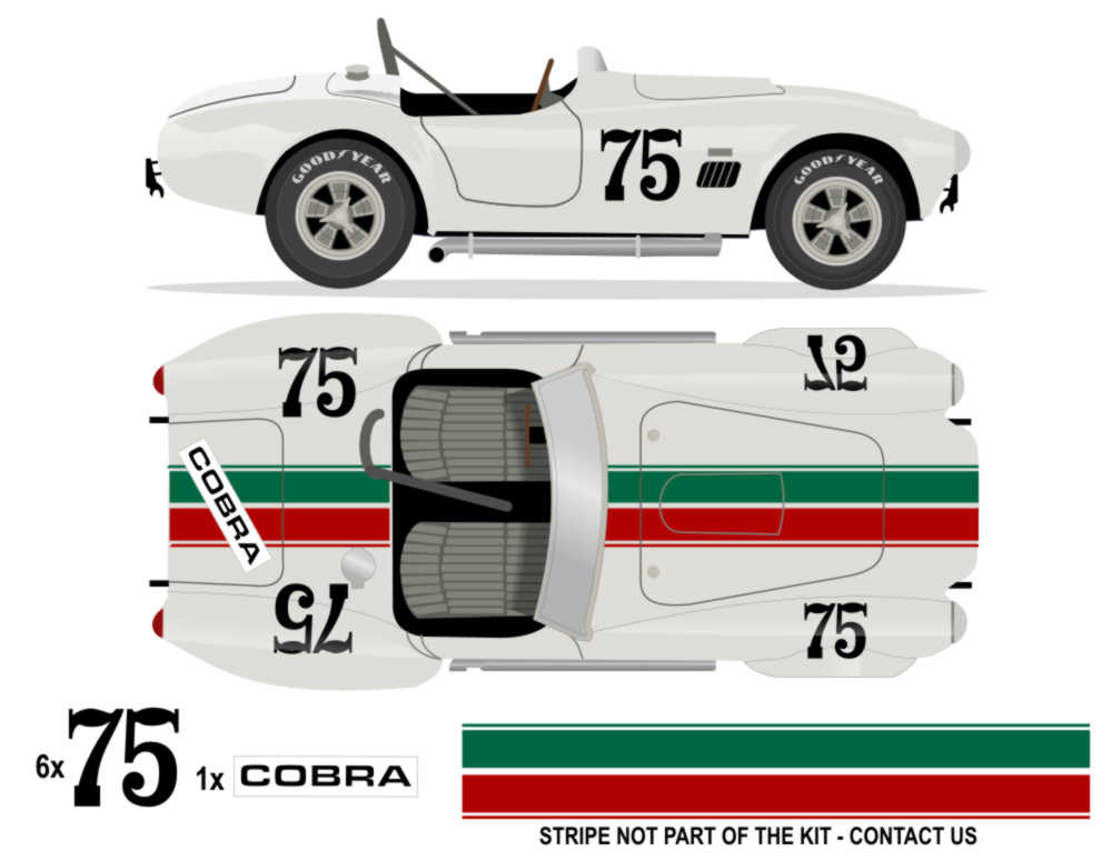 1965 427 COBRA - SCCA National Race 1965 No 75 Livery Kit - Raceline Digital