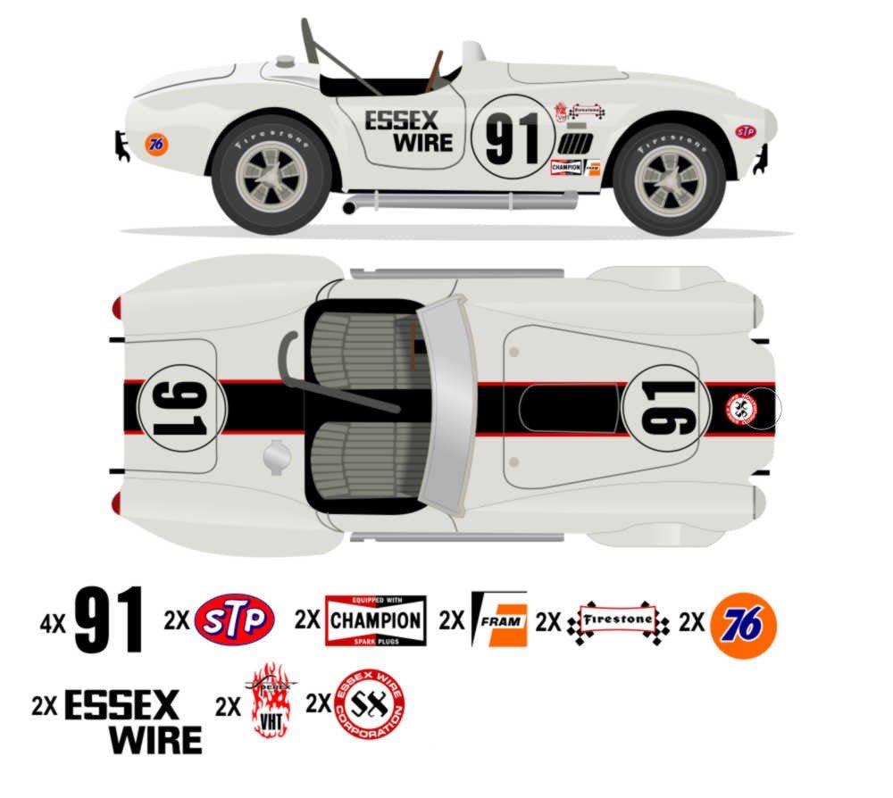 1965 427 Competition COBRA - Laguna Seca 1967 No 91 Livery Kit - Raceline Digital