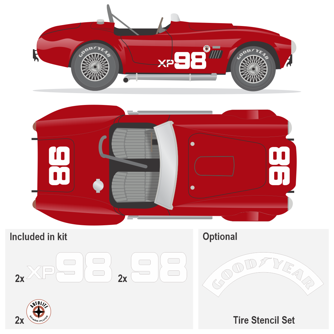 1962 260 COBRA - USRRC 1962 LA Times Grand Prix No xp98 Livery Kit