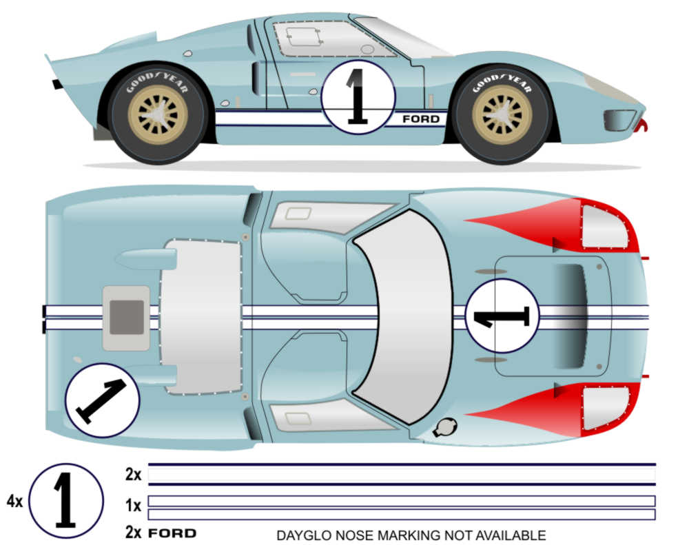 1966 GT40 MK II LeMans - P1015 No 1 Kit - Raceline Digital