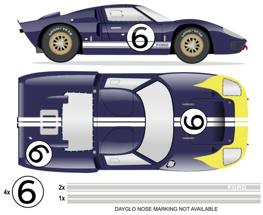 1966 GT40 MK II LeMans - P1031 No 6 Kit - Raceline Digital