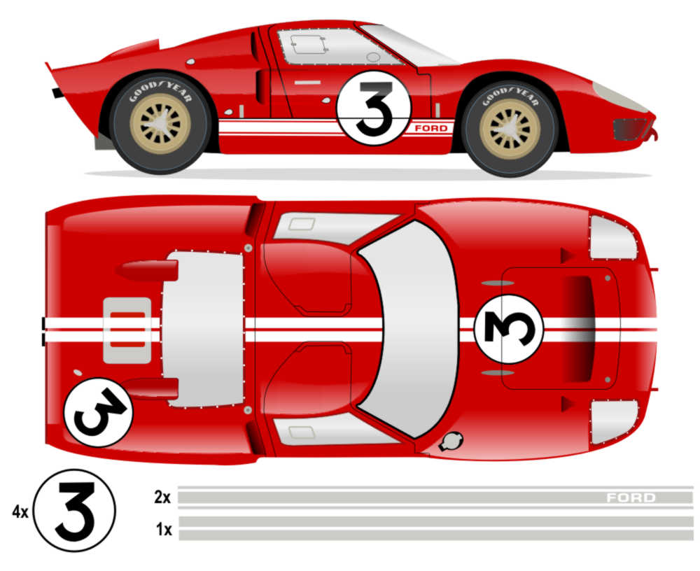 1966 GT40 MK II LeMans - P1047 No 3 Kit - Raceline Digital