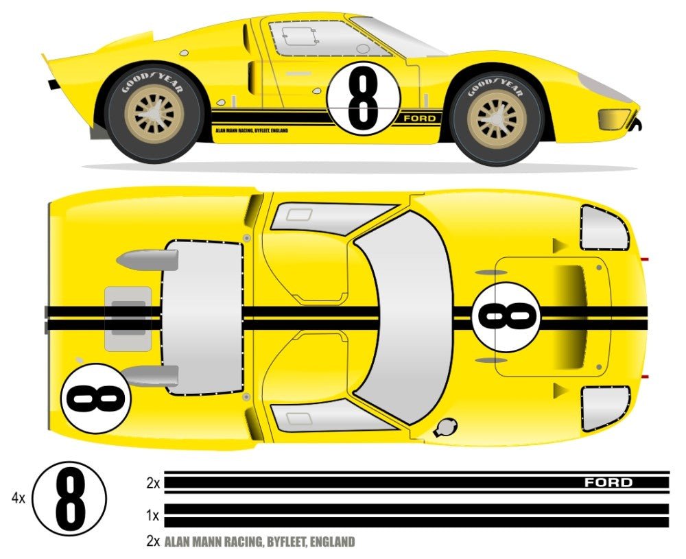 1966 GT40 MK II LeMans - XGT-1 No 8 Kit - Raceline Digital