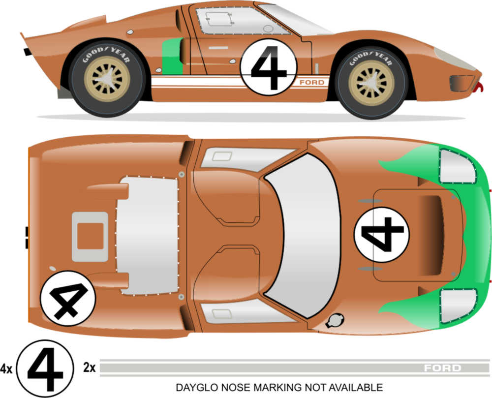 1966 GT40 MK II LeMans - P1032 No 4 Kit - Raceline Digital