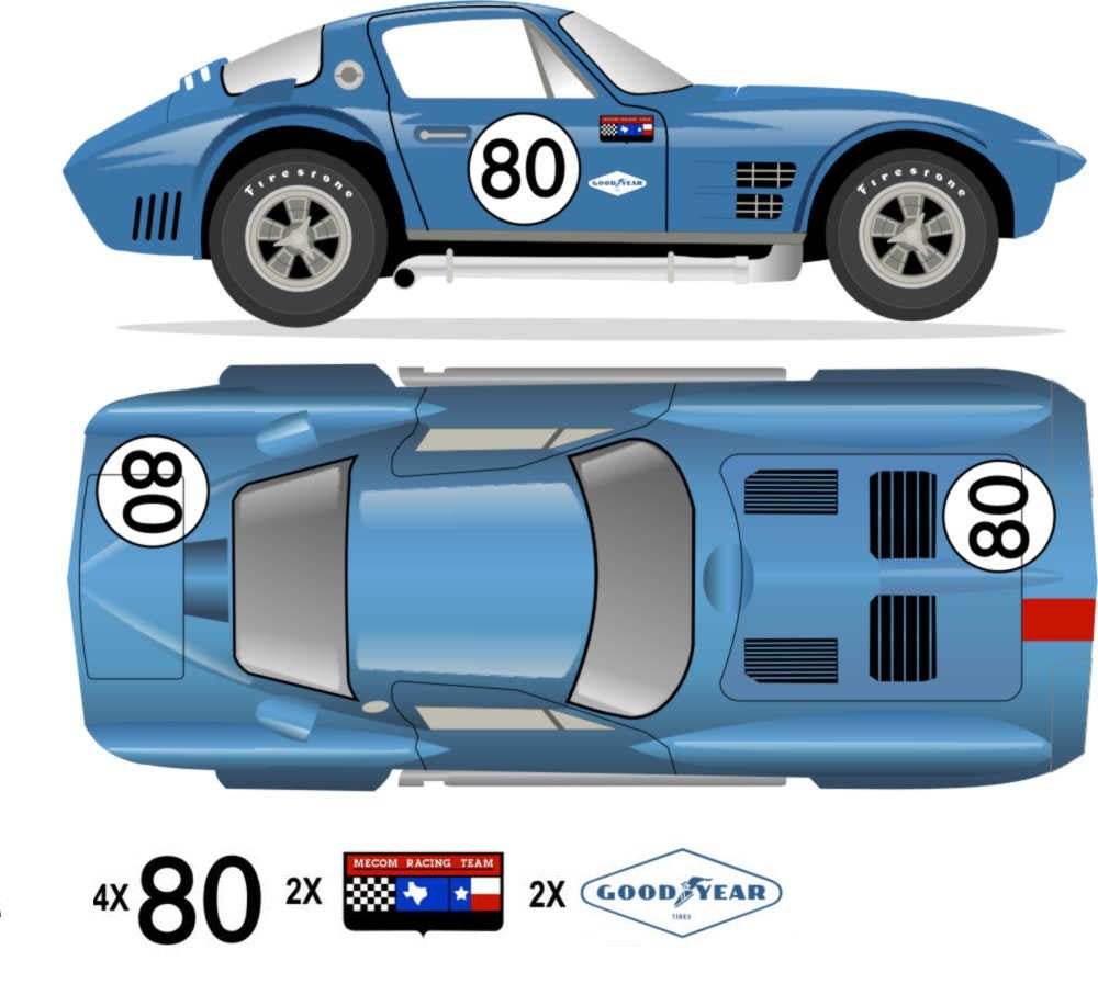 1963 GRAND SPORT COUPE - Nassau Speedweek - D Thompson 1963 No 80 Livery Kit - Raceline Digital