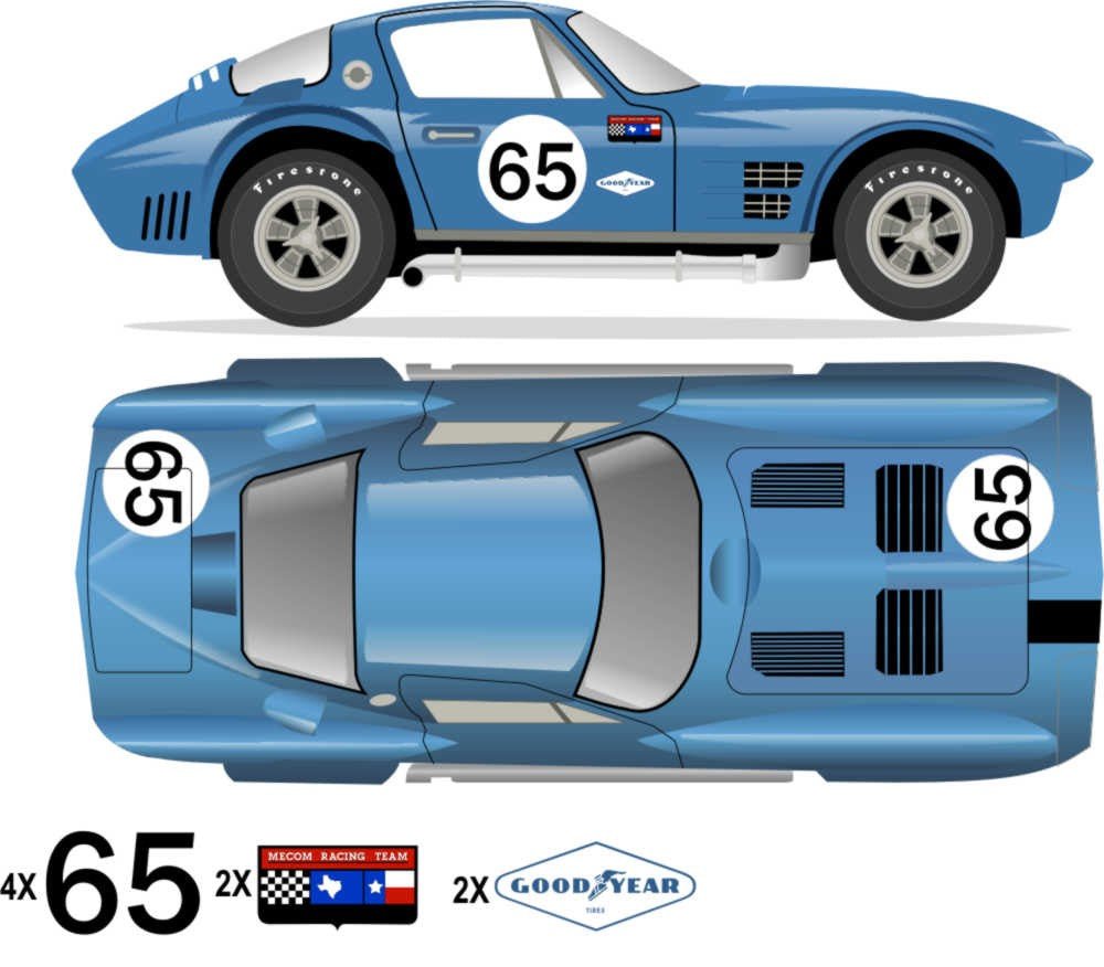 1963 GRAND SPORT COUPE - Nassau Speedweek - Hall 1963 No 65 Livery Kit - Raceline Digital