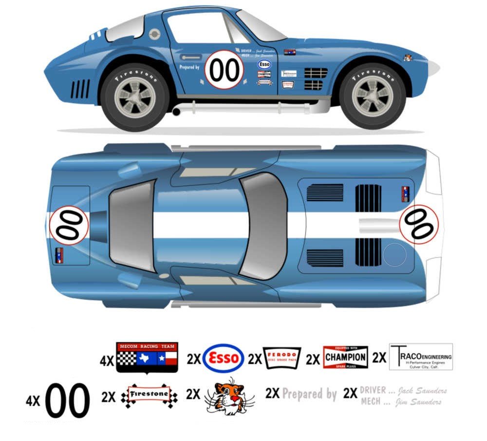 1963 GRAND SPORT COUPE - Nassau Speedweek - J Saunders 1963 No 00 Livery Kit - Raceline Digital