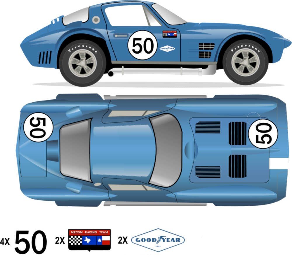 1963 GRAND SPORT COUPE - Nassau Speedweek - R Penske 1963 No 50 Livery Kit - Raceline Digital