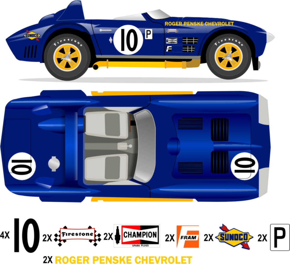 1964 GRAND SPORT ROADSTER - Sebring 12 Hour 1964 No 10 Livery Kit - Raceline Digital