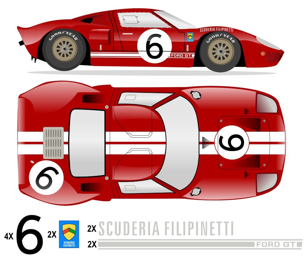 GT40 MK I LeMans 1965 - P1005 No 6 Kit - Raceline Digital