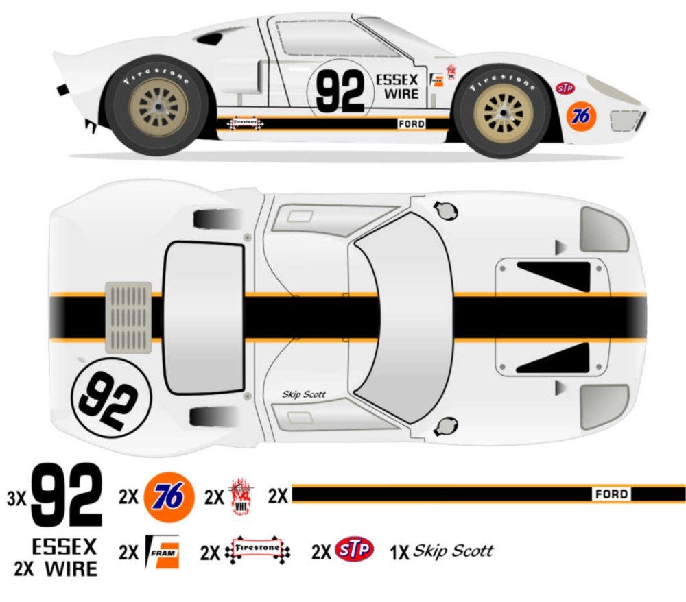 GT40 MK I Las Vegas 200 Mile 1965 - P1010 No 92 Kit - Raceline Digital