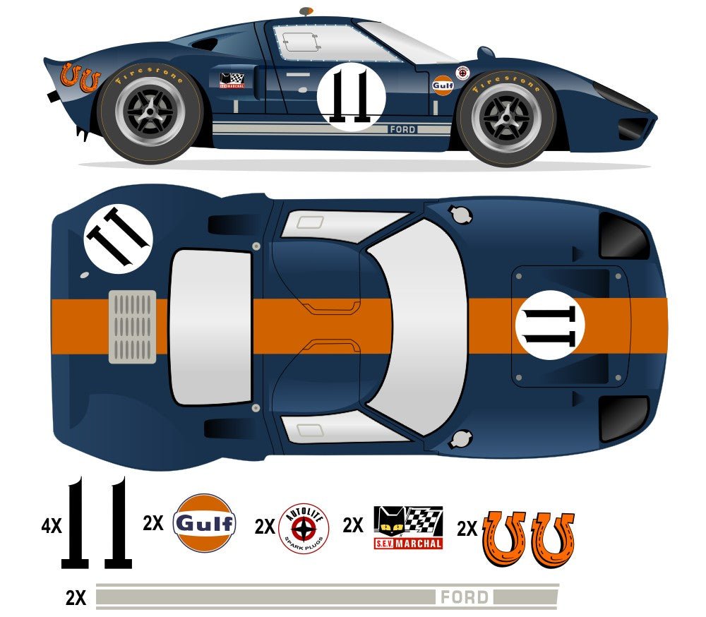 GT40 MK I Daytona 1967 - P1049 No 11 Kit - Raceline Digital