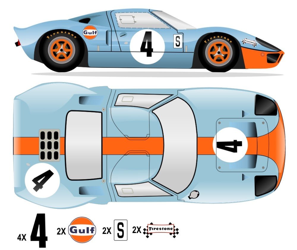 GT40 MK I BOAC 500 1967 - P1075 No 4 Kit - Raceline Digital