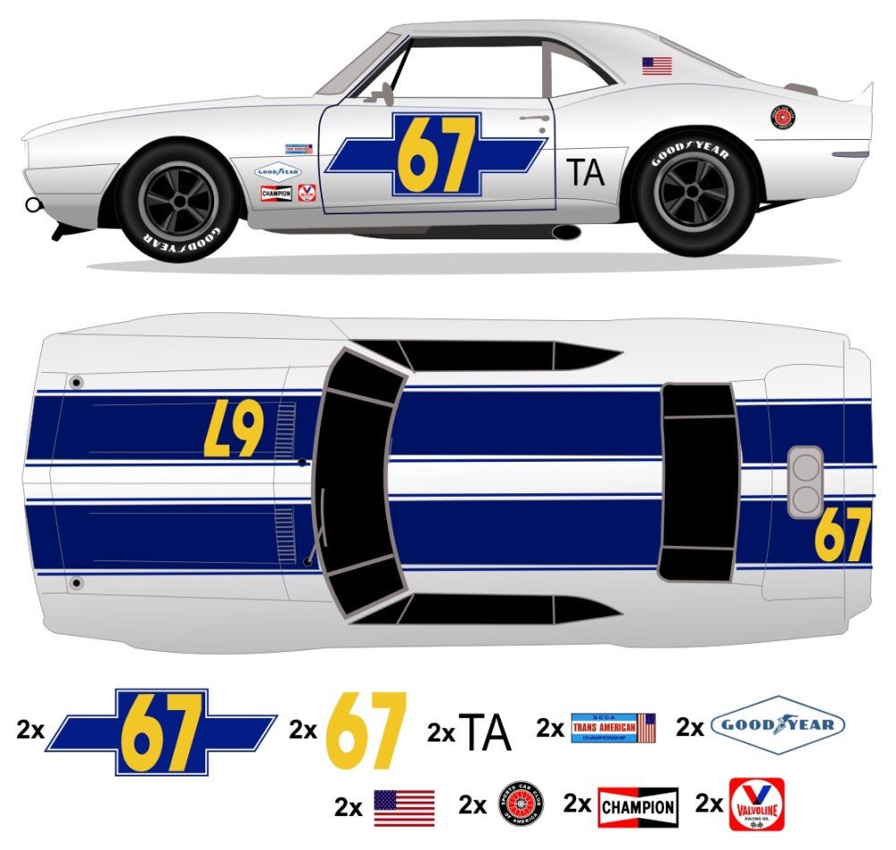 1968 Trans Am Camaro - No 67 Livery Kit - Raceline Digital