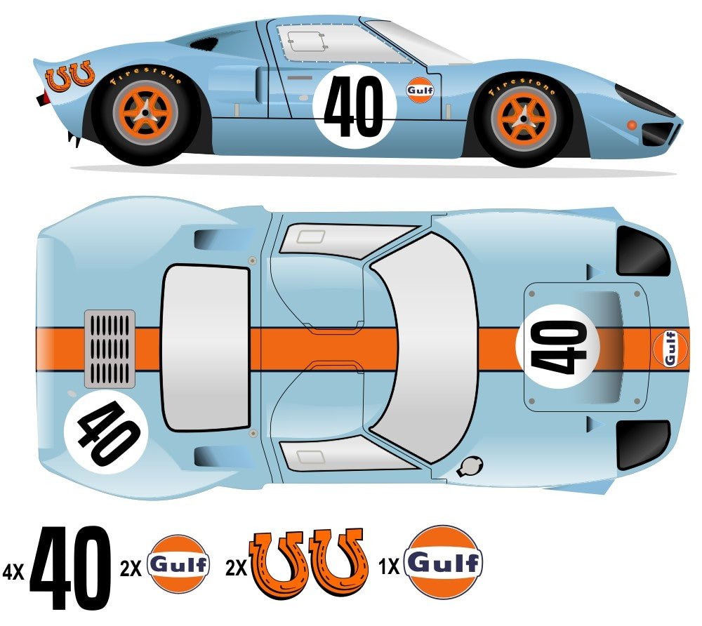 GT40 MK I Lightweight 1968 - P1074 No 40 Kit - Raceline Digital