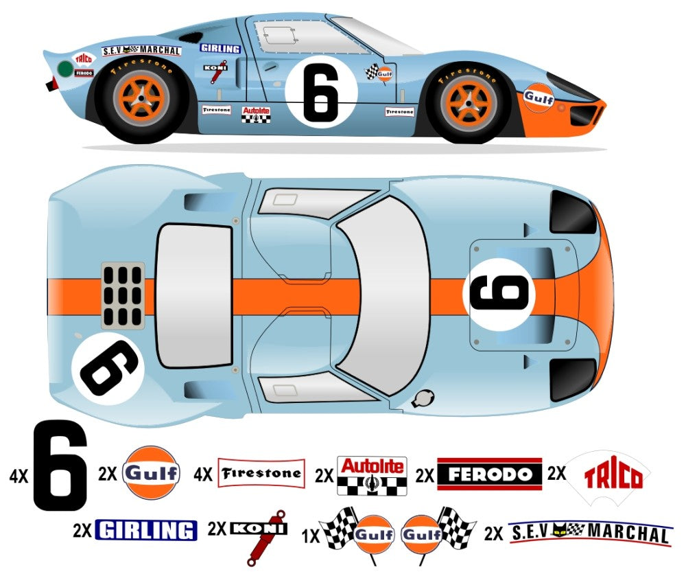 GT40 MK I LeMans 1969 - P1075 No 6 Kit