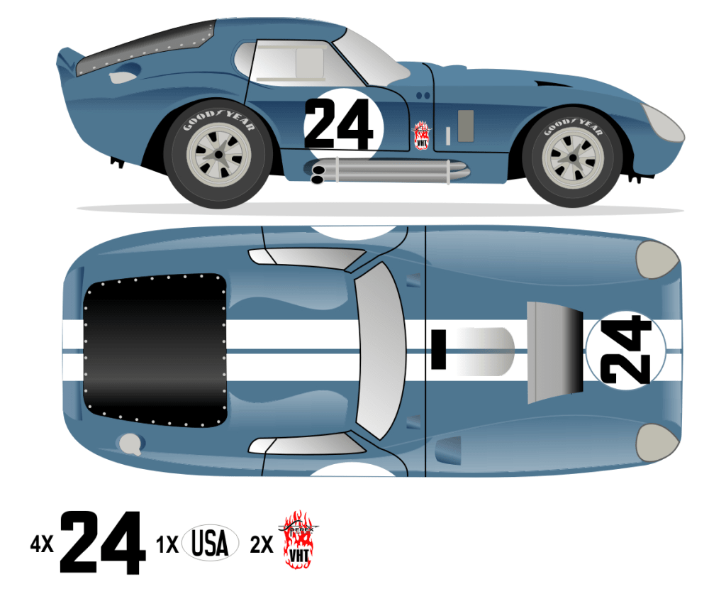1965 COBRA DAYTONA - Coppa Di Enna 1965 No 24 Livery Kit - Raceline Digital