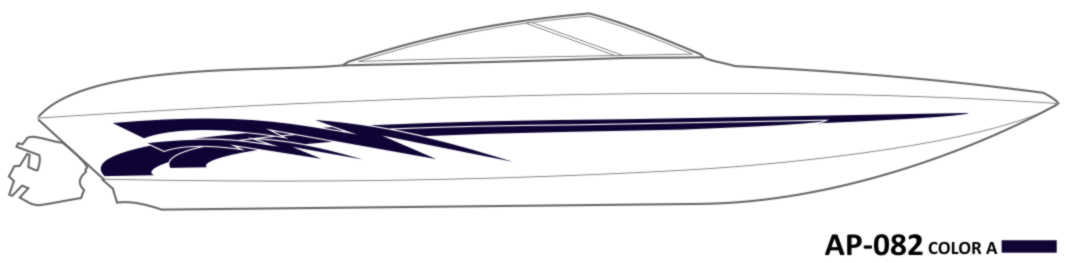 AP-082 - 1 Color Vinyl Boat Graphics Kit