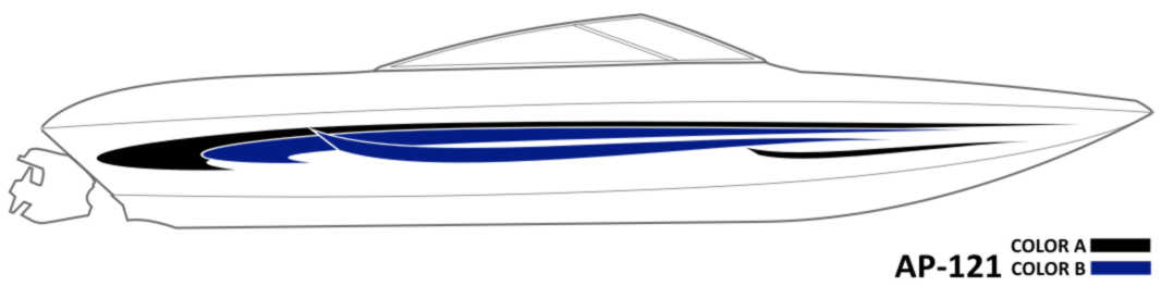 AP-121 - 2 Color Vinyl Boat Graphics Kit