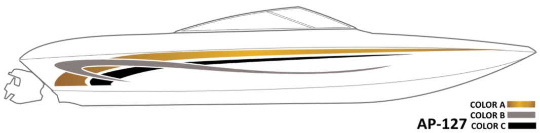 AP-127 - 3 Color Vinyl Boat Graphics Kit