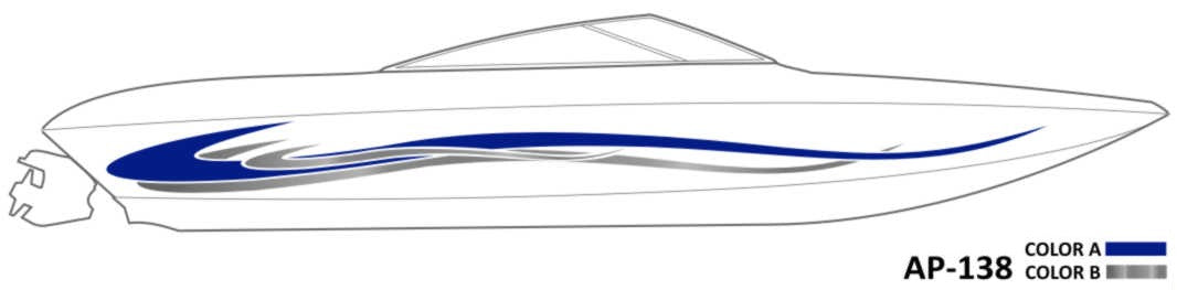 AP-138 - 2 Color Vinyl Boat Graphics Kit