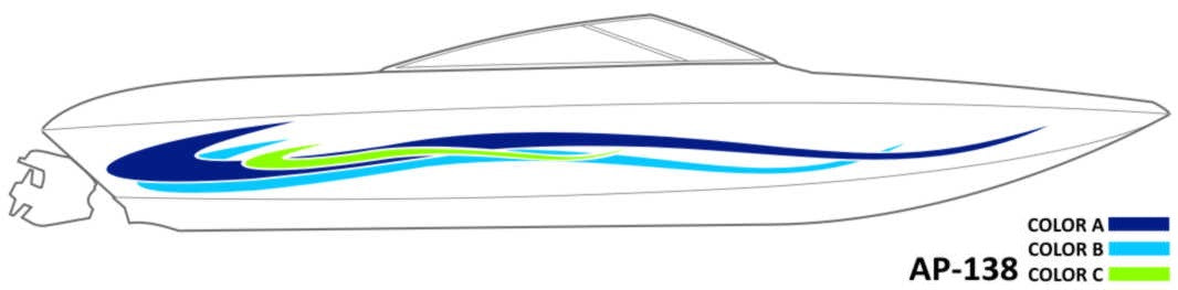 AP-138 - 3 Color Vinyl Boat Graphics Kit