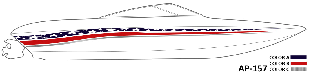 AP-157 - 3 Color Vinyl Boat Graphics Kit