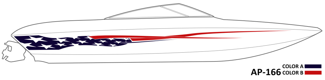 AP-166 - 2 Color Vinyl Boat Graphics Kit