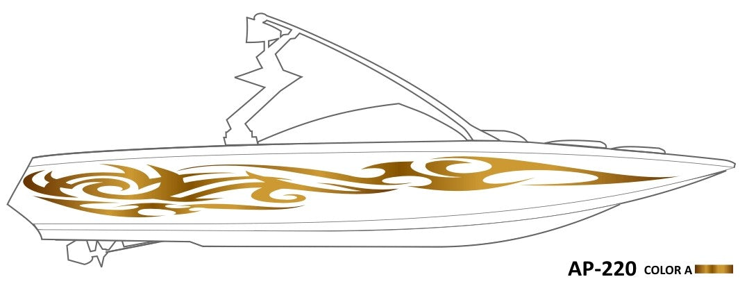 AP-220 - 1 Color Vinyl Boat Graphics Kit