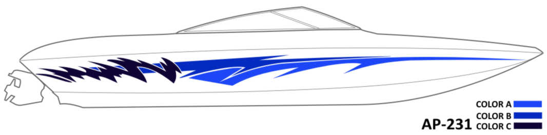 AP-231 - 3 Color Vinyl Boat Graphics Kit