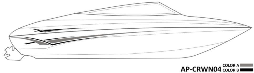 AP-CRWN04 - Crownline 2 Color Vinyl Boat Graphics Kit