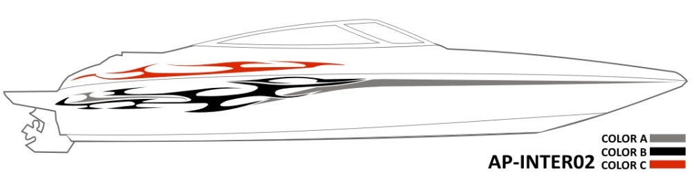 AP-INTER02 - Caravelle Interceptor 3 Color Vinyl Boat Graphics Kit