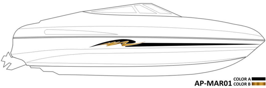 AP-MAR01 - Mariah 2 Color Vinyl Boat Graphics Kit