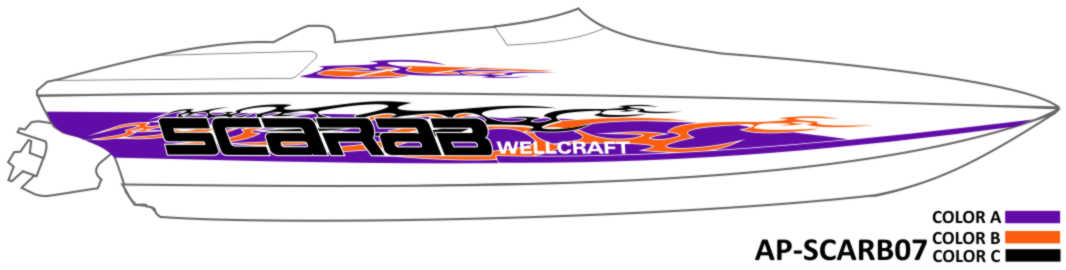 AP-SCARB07 - Scarab 3 Color Vinyl Boat Graphics Kit