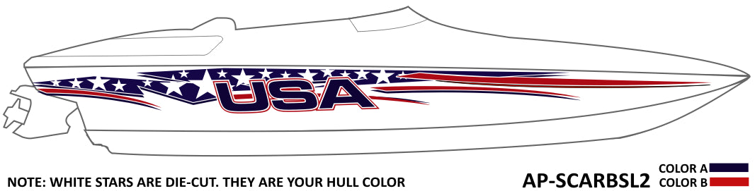 AP-SCARBSL02 - Scarab 2 Color Vinyl Boat Graphics Kit