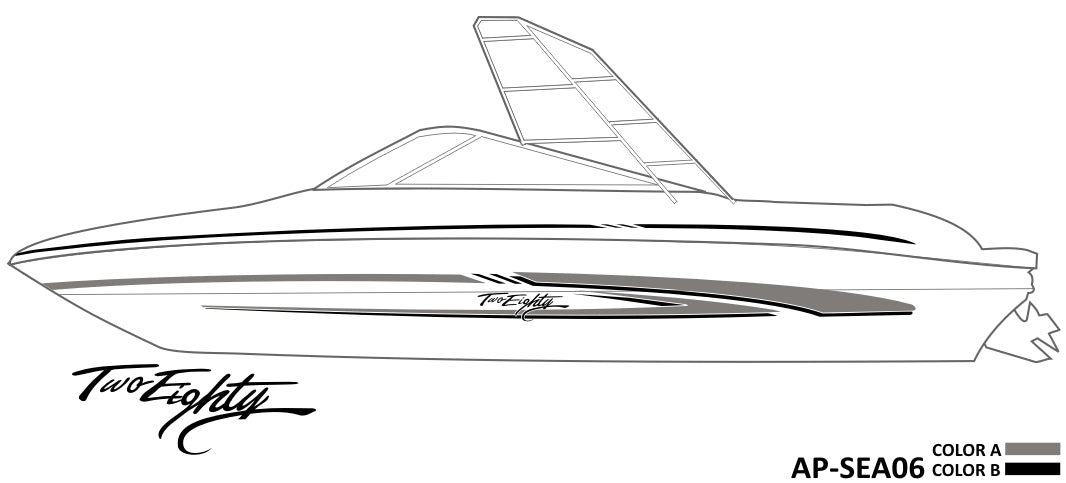 AP-SEA06 - Sea Ray 2 Color Vinyl Boat Graphics Kit