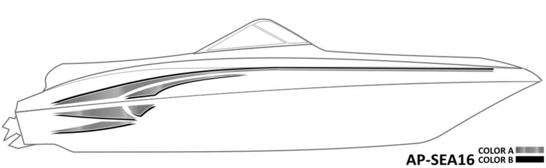 AP-SEA16 - Sea Ray 2 Color Vinyl Boat Graphics Kit