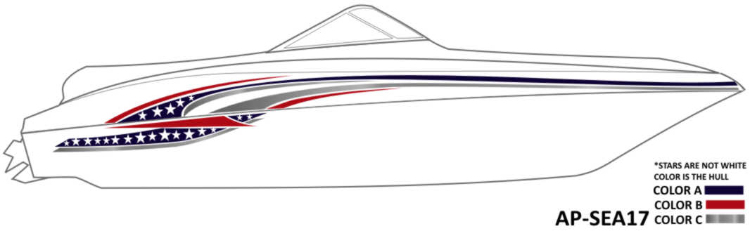 AP-SEA17 - Sea Ray 3 Color Vinyl Boat Graphics Kit