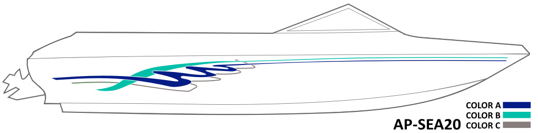 AP-SEA20 - Sea Ray 3 Color Vinyl Boat Graphics Kit