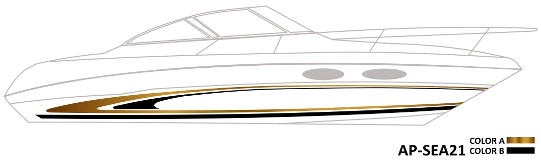 AP-SEA21 - Sea Ray 2 Color Vinyl Boat Graphics Kit