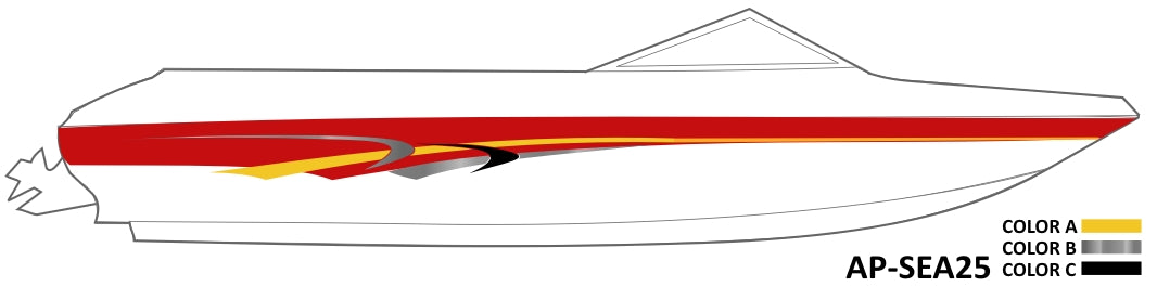 AP-SEA25 - Sea Ray 3 Color Vinyl Boat Graphics Kit